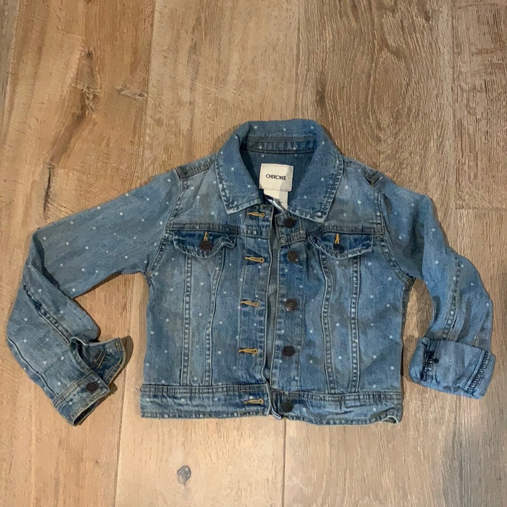 Polka dot jean jacket